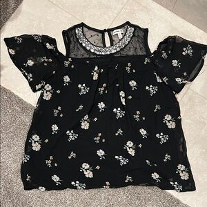 Monteau girl floral dressy top for girls